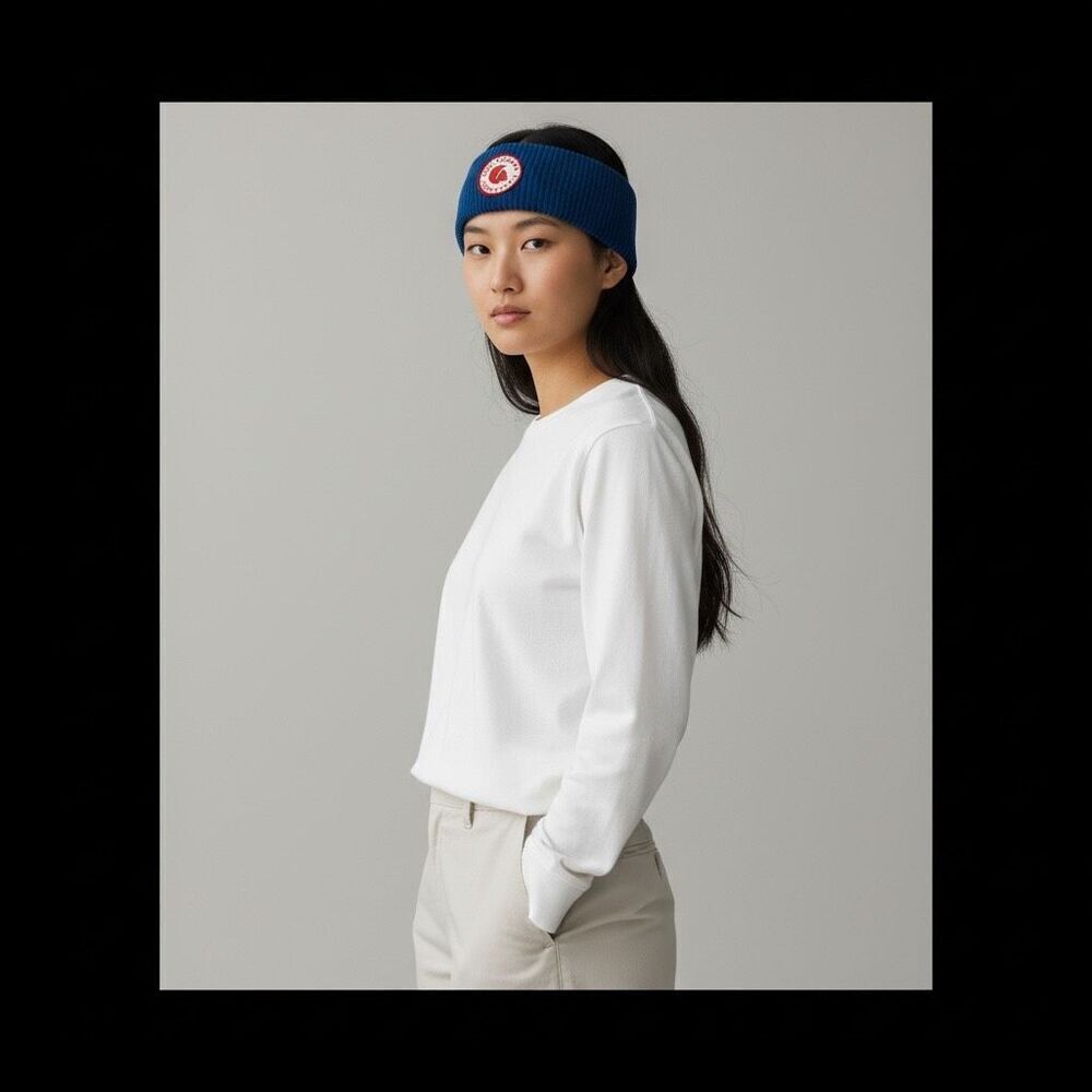Fjallraven 1960 Logo Merino Wool Headband Alpine Blue Unisex NWT – Warm Rib Knit